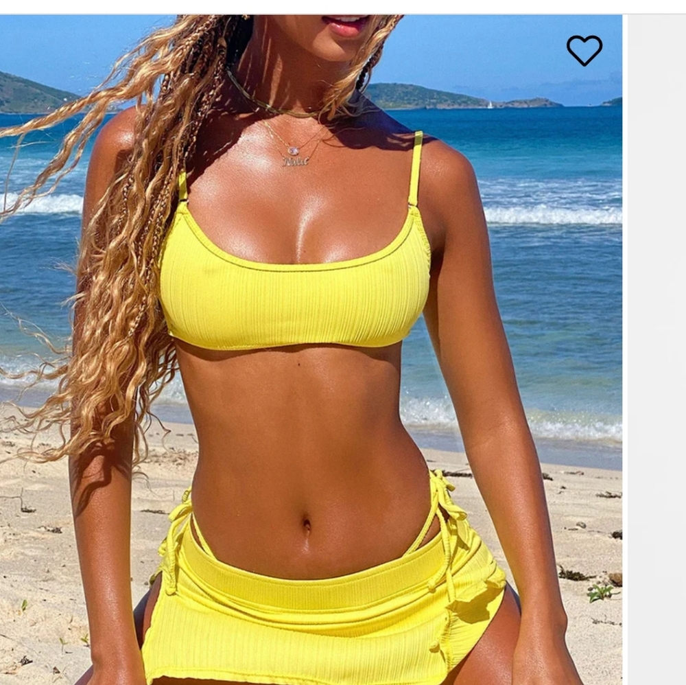 NEW FRANKIES BIKINIS Enzo Cheeky Bottoms And Dallas Top Set Size Medium - Picture 1 of 11